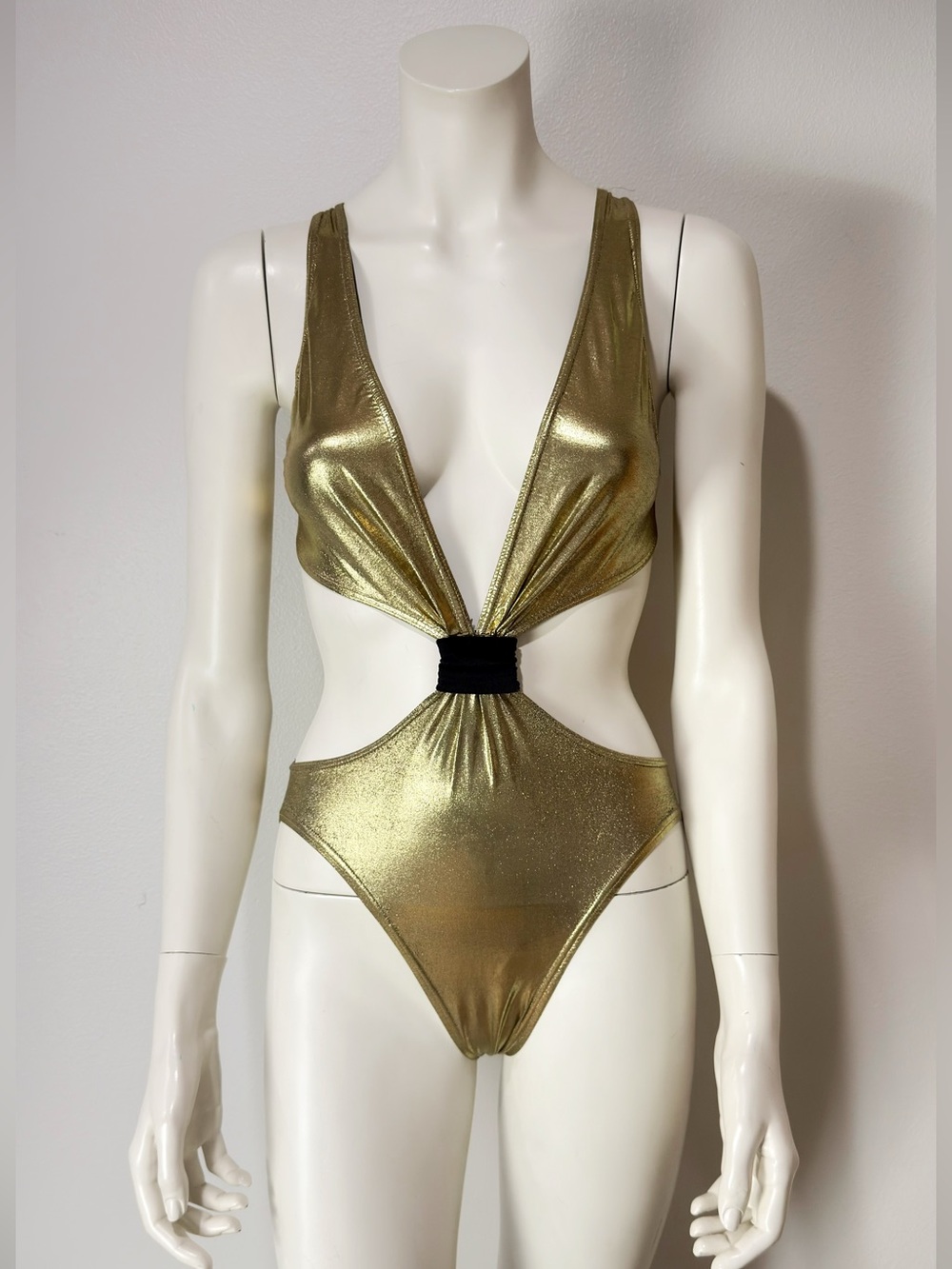 Yves Saint Laurent Vintage Gold Metallic Swimsuit